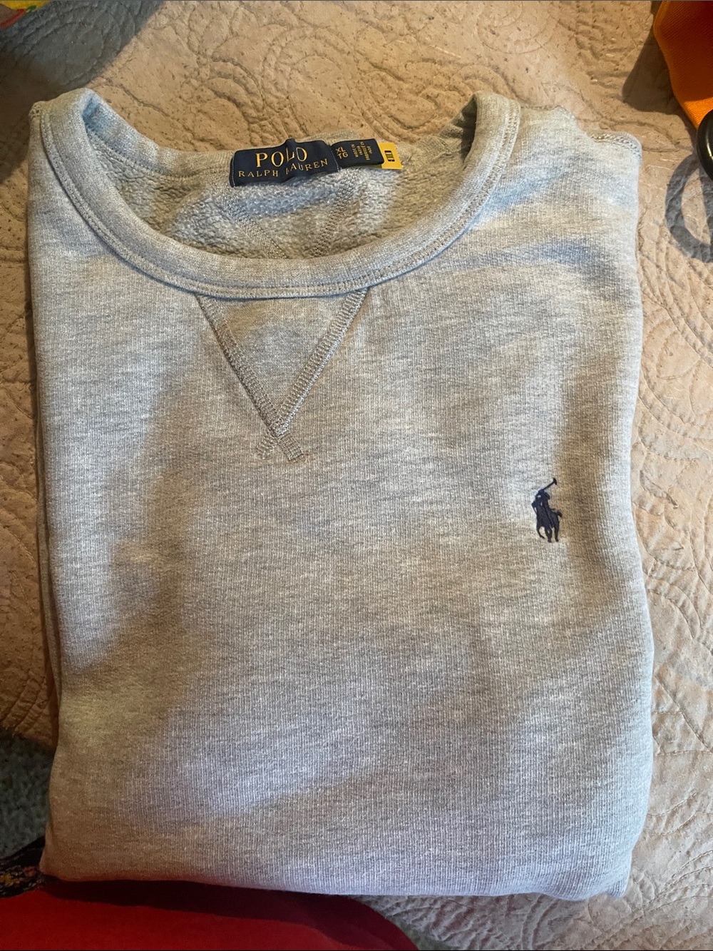 Polo by Ralph Lauren Light Gray Crewneck Sweatshirt with Navy Pony